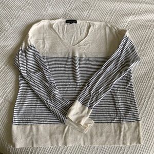 Banana Republic Blue and White Striped Linen Sweater